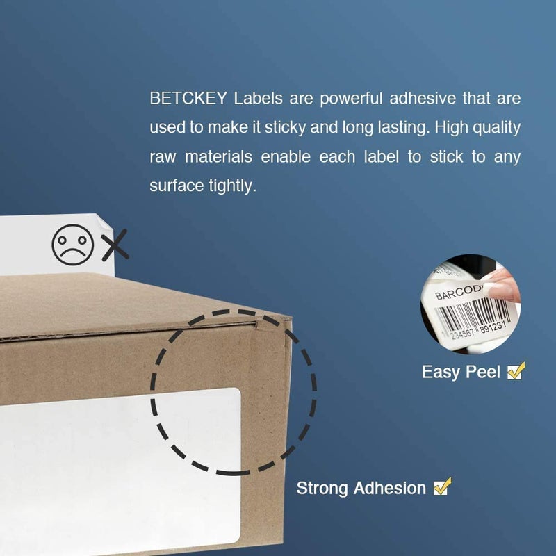BETCKEY - 4"" x 6"" (102 mm x 152 mm) Shipping Labels Compatible with Zebra & Rollo Label Printer(not for dymo 4XL)  Premium Adhesive & Perforated [6 Rolls  1500 Labels] - Image 4